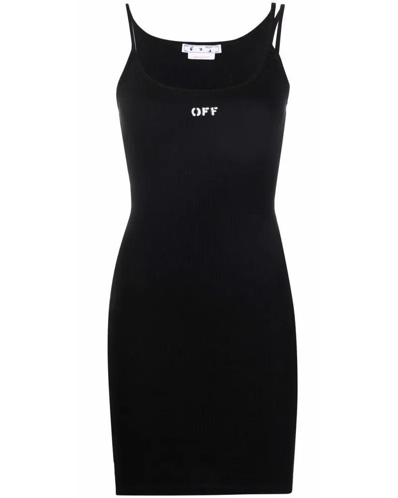 OFF-WHITE Geripptes Off-Stamp Kleid - Schwarz Schwarz