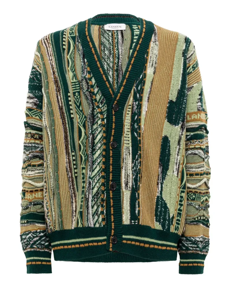 Laneus Cardigan mit Jacquardmuster - Grün Grün
