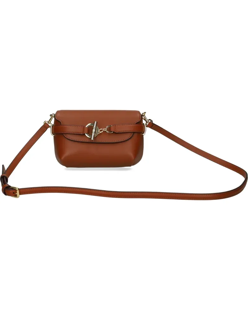 Ralph Lauren buckle-detail leather crossbody bag - Braun Braun