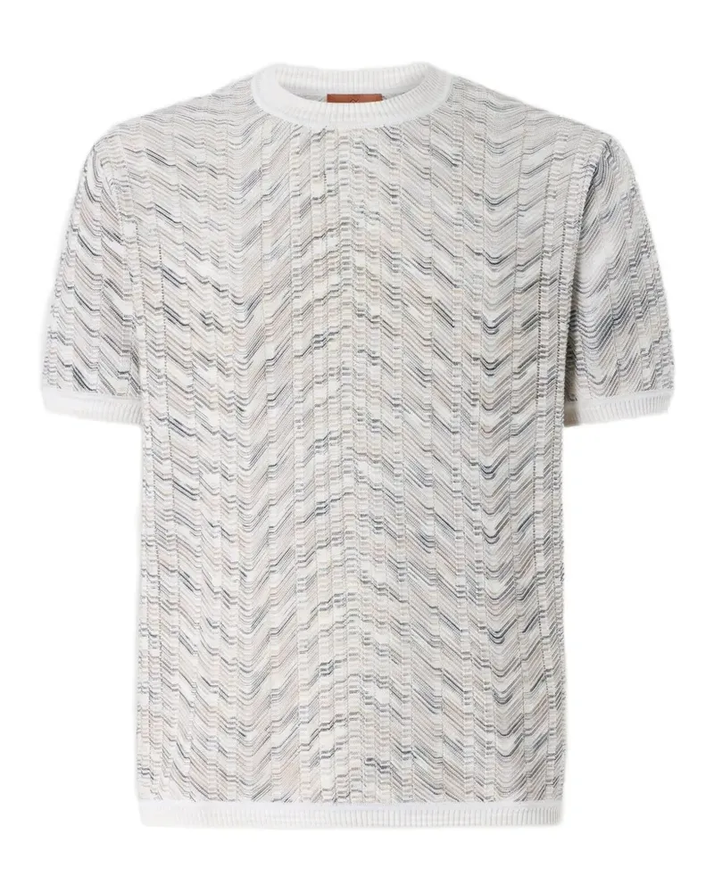 Missoni T-Shirt mit Lochstrickmuster - Weiß Weiß