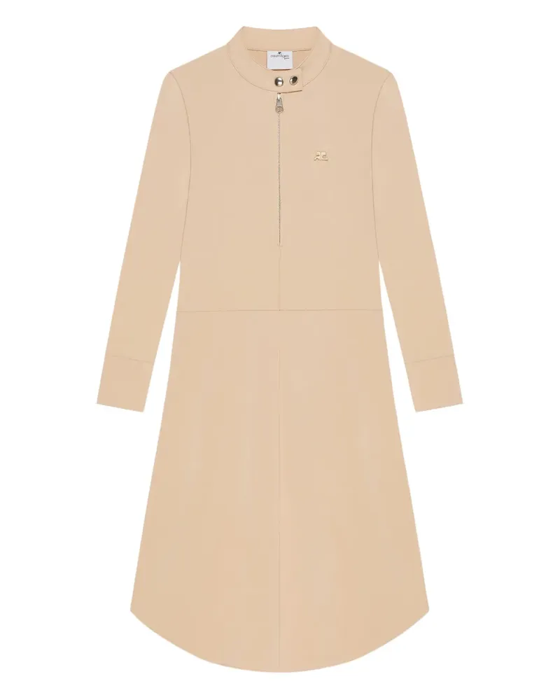 Courrèges Kleid mit Reißverschlusskragen - Nude Nude