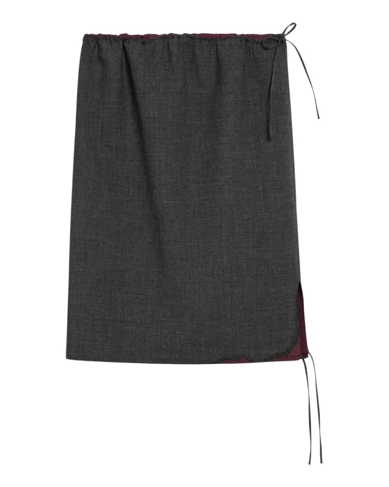 Prada Midirock mit Kordelzug - Grau Grau