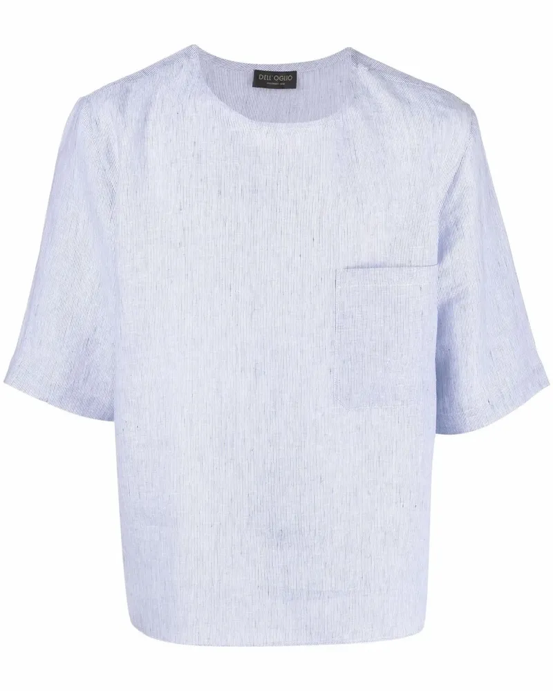 Dell'oglio T-Shirt aus Leinen - Blau Blau