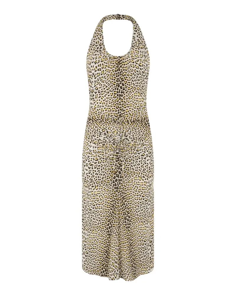 Roberto Cavalli halter animal-print midi dress - Nude Nude