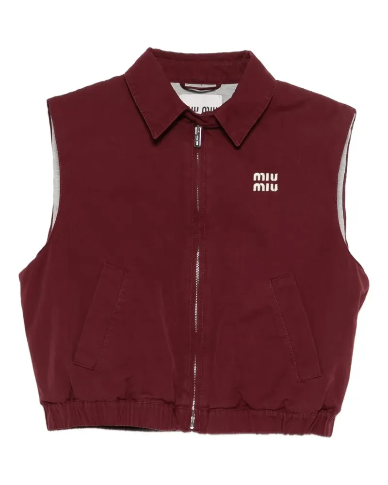 Miu Miu logo-embroidered gilet - Rot Rot