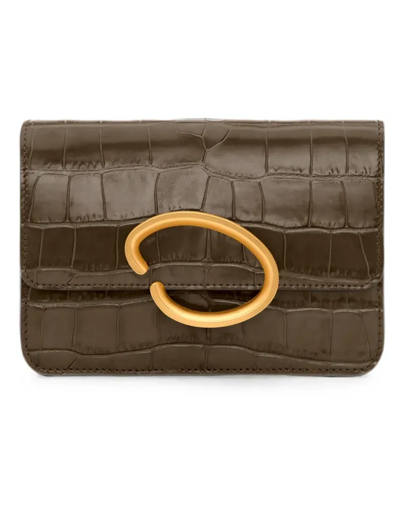 Oscar de la Renta O Pochette croc-effect leather clutch mini bag - Grün Grün
