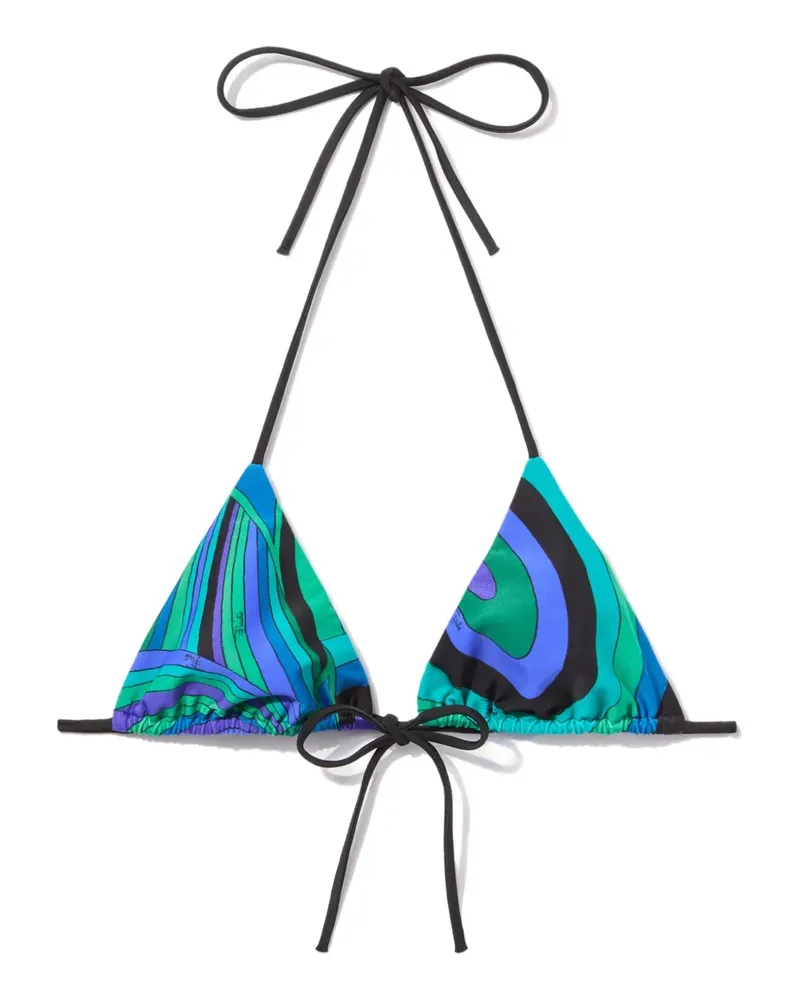 Emilio Pucci Triangel-Bikini mit Print - Blau Blau