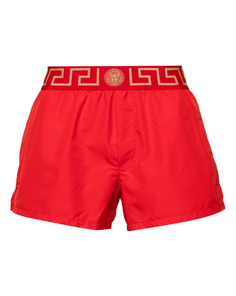 Versace Badeshorts mit Greca-Bund - Rot Rot