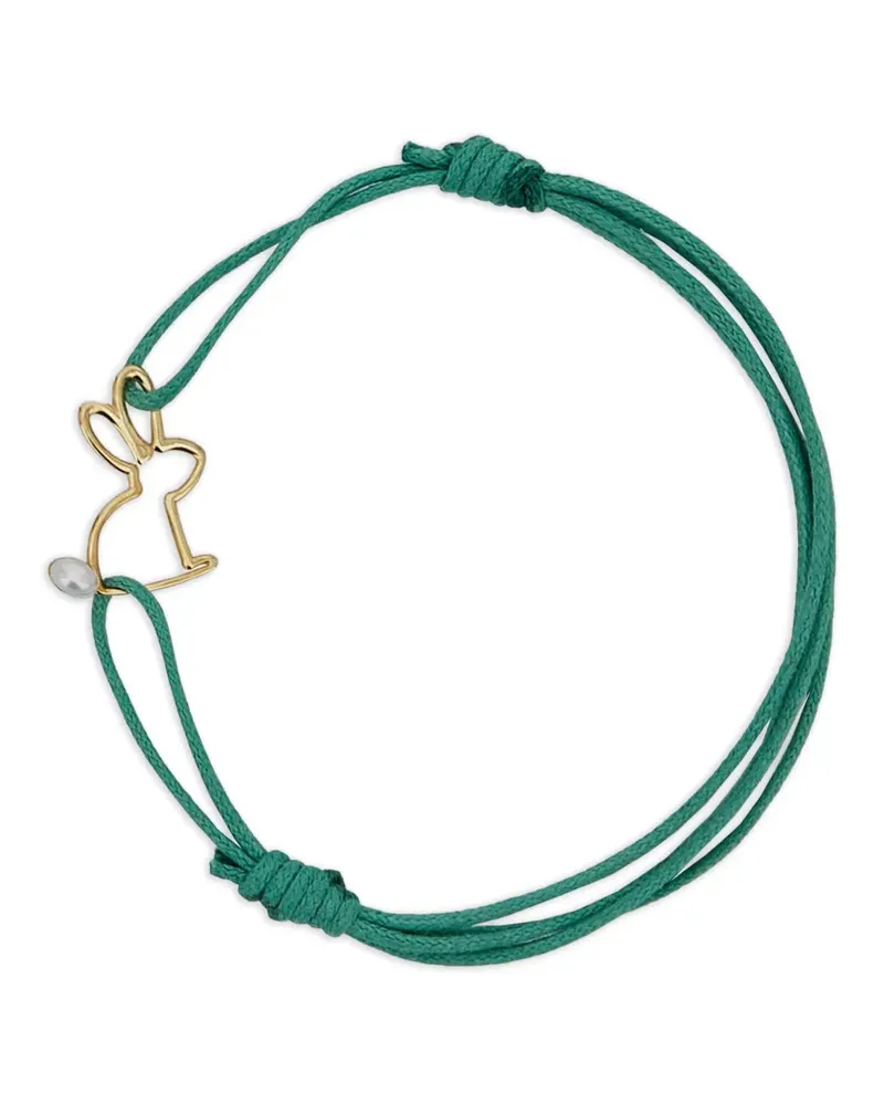 Aliita Bunny pearl-embellished cord bracelet - Grün Grün
