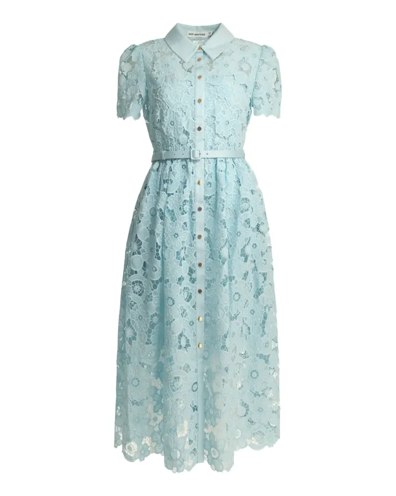 Self-Portrait belted midi dress - Blau Blau