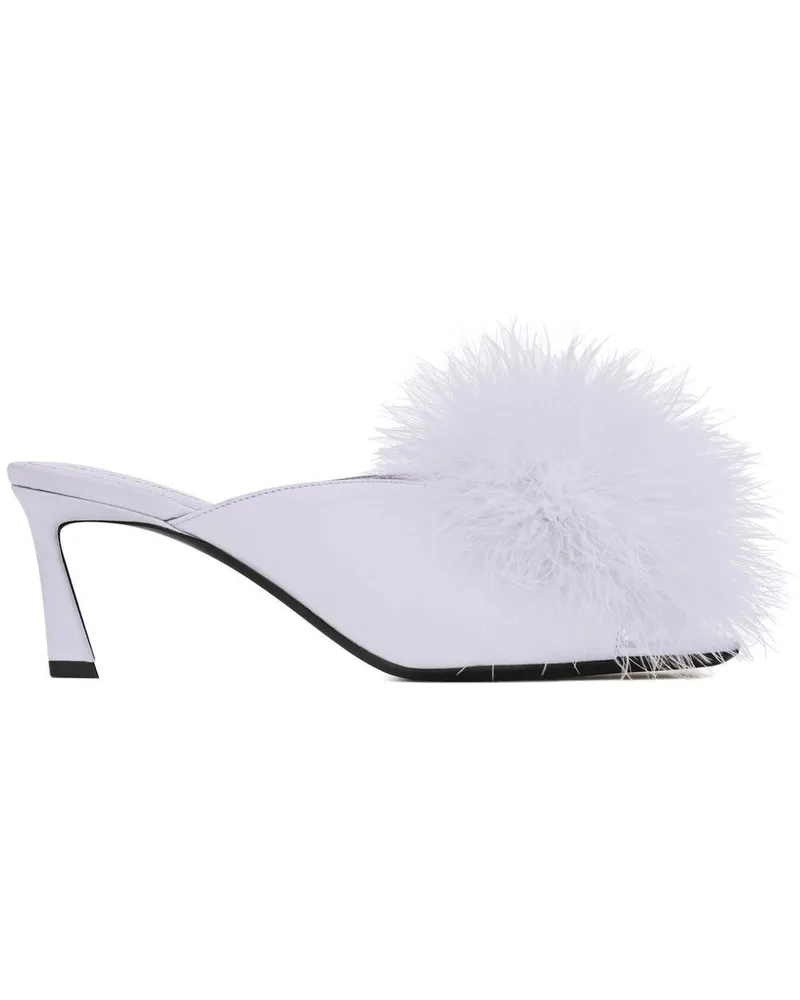 Saint Laurent Sandalen mit Faux Fur 60mm - Grau Grau