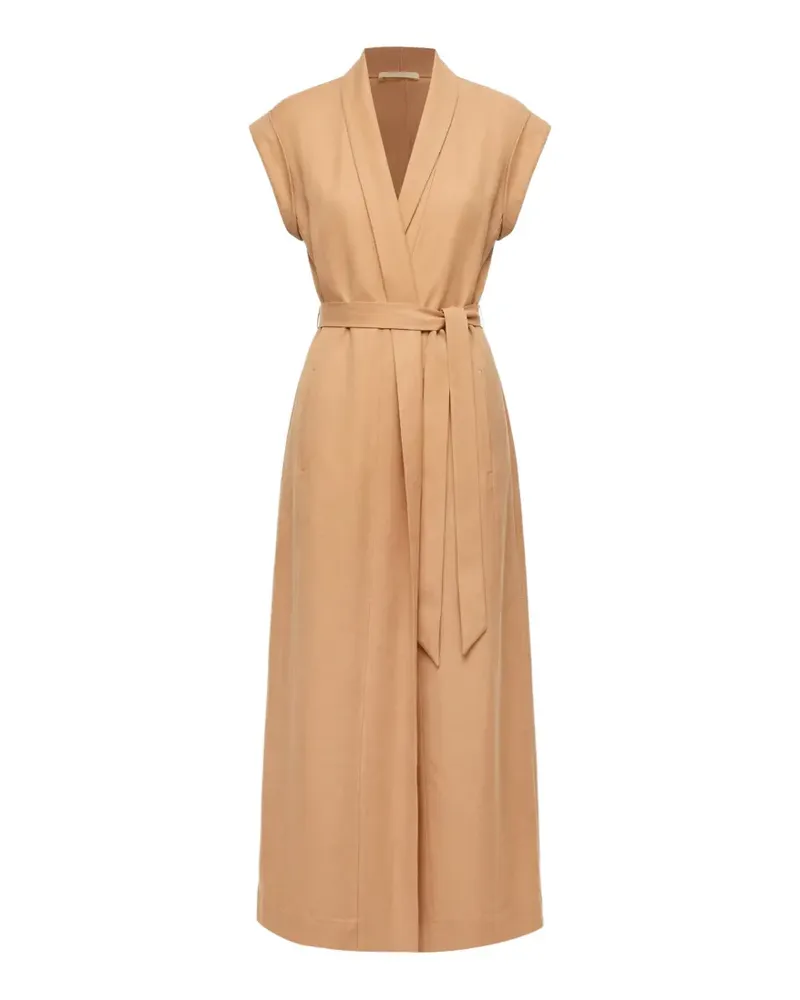 12 STOREEZ Petra Maxikleid mit Schleifenverschluss - Orange Orange