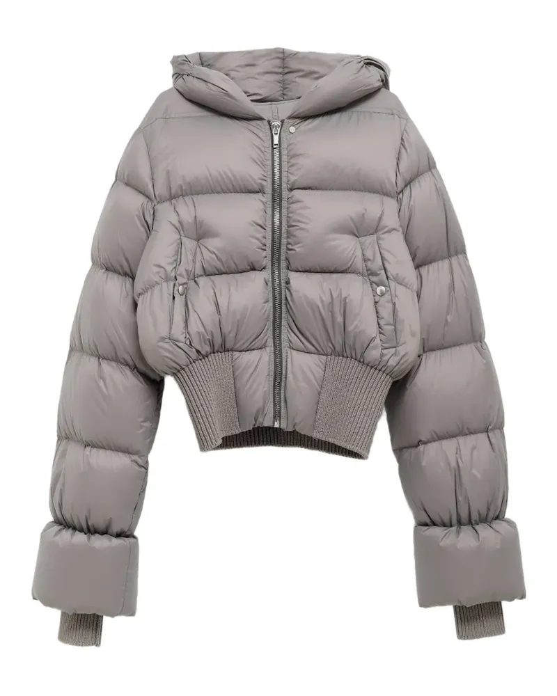 Rick Owens cinched hooded jkt - Grau Grau