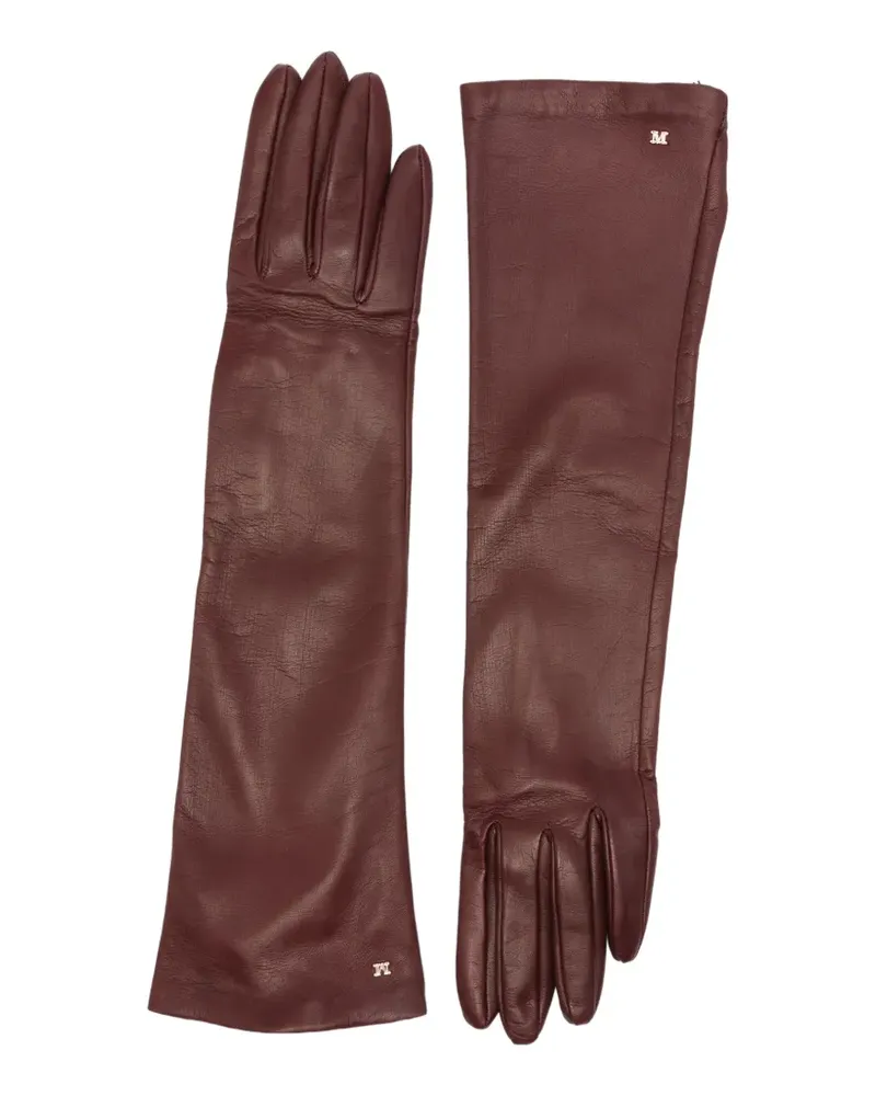 Max Mara Afidee Handschuhe mit Logo-Schild - Rot Rot