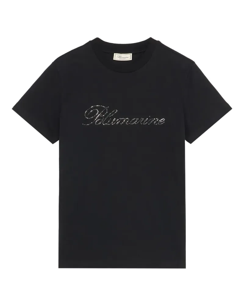 Blumarine T-Shirt mit Logo-Stickerei - Schwarz Schwarz