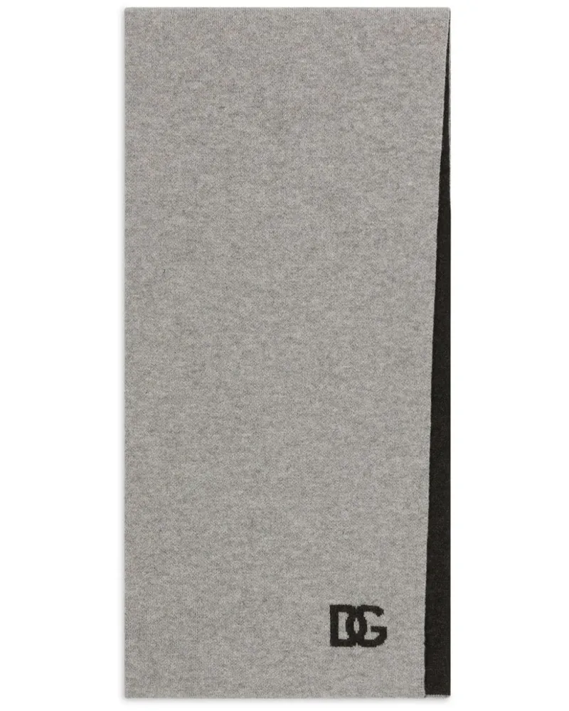 Dolce & Gabbana Intarsien-Schal mit Logo - Grau Grau