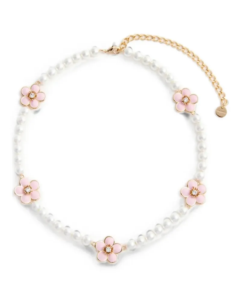 Self-Portrait flower-embellishment necklaces - Gold Gold