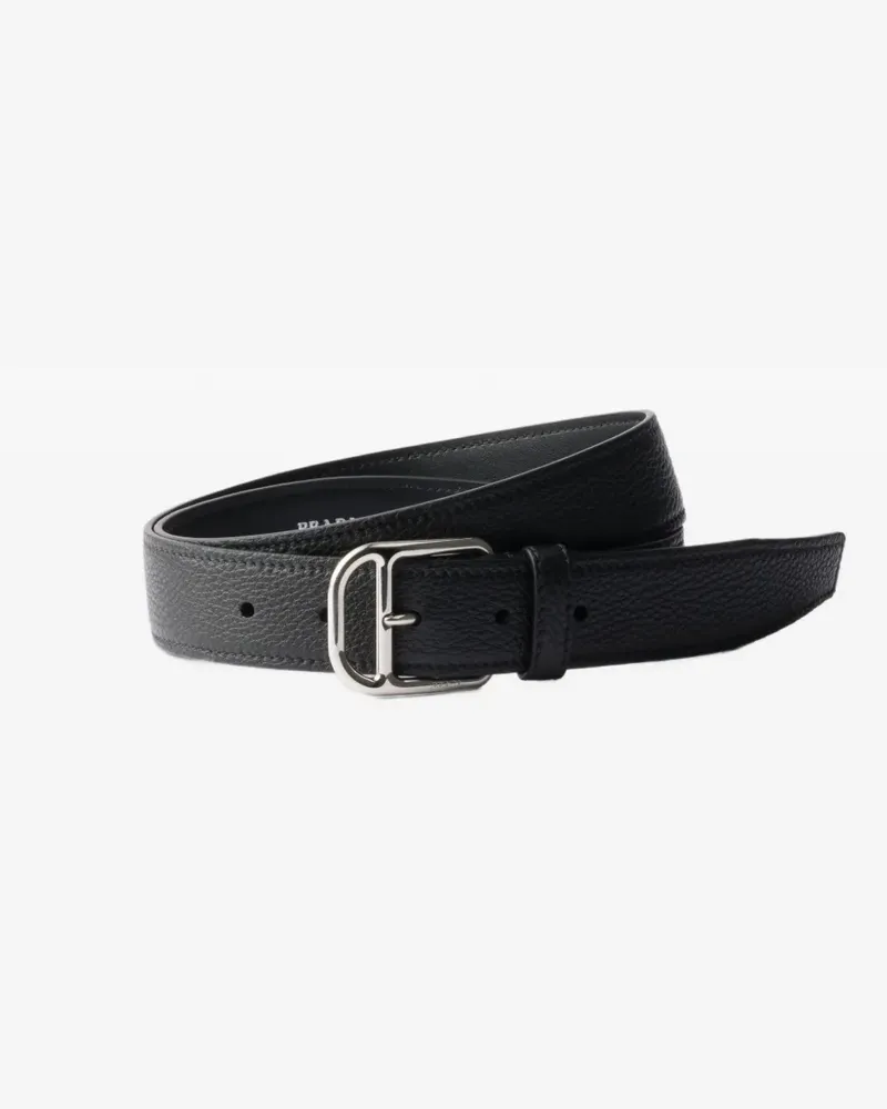 Prada Gürtel aus strukturiertem Leder - Schwarz Schwarz