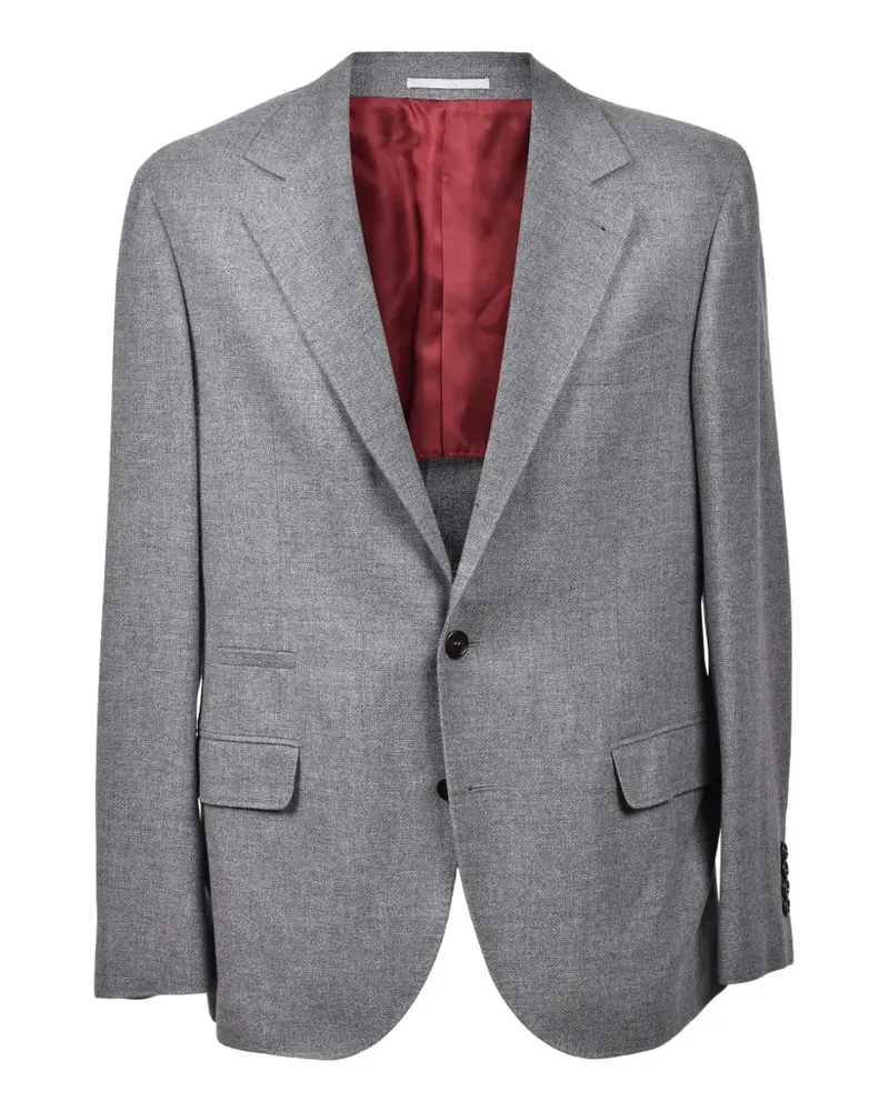 Brunello Cucinelli peak-lapel single-breasted blazer - Grau Grau