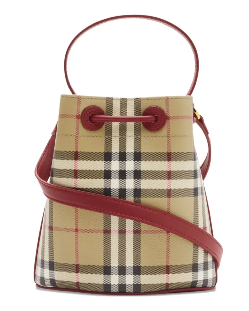 Burberry Mini Beuteltasche mit Check - Nude Nude