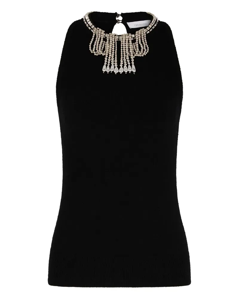 Paco Rabanne Oberteil mit Schmuckstickerei - Schwarz Schwarz