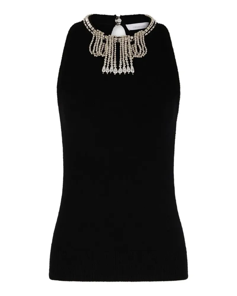 Paco Rabanne Oberteil mit Schmuckstickerei - Schwarz Schwarz