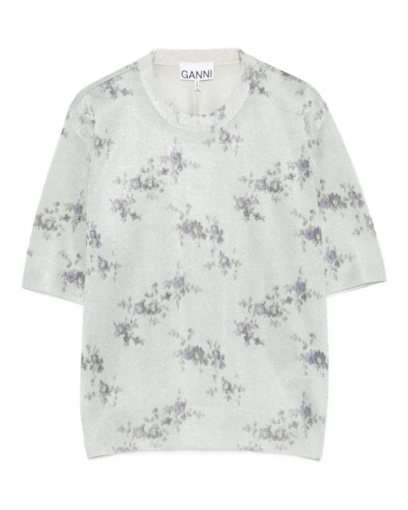 Ganni floral-print T-shirt - Grün Grün