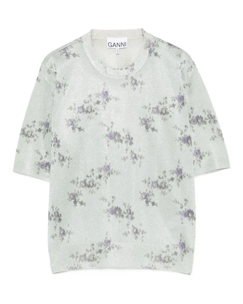 Ganni floral-print T-shirt - Grün Grün
