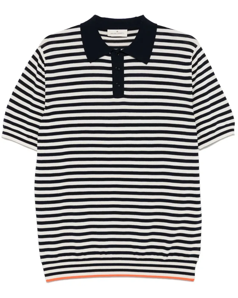 Bruno Manetti Gestreiftes Poloshirt - Blau Blau