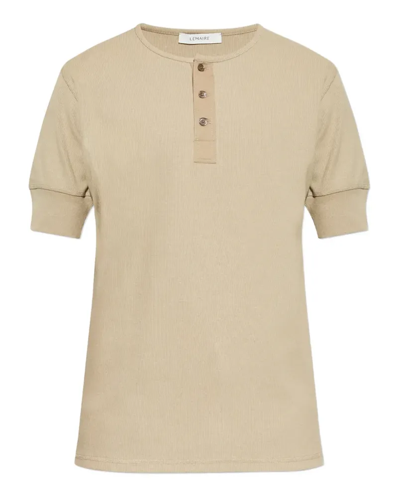 Christophe Lemaire half-button short-sleeve T-shirt - Nude Nude