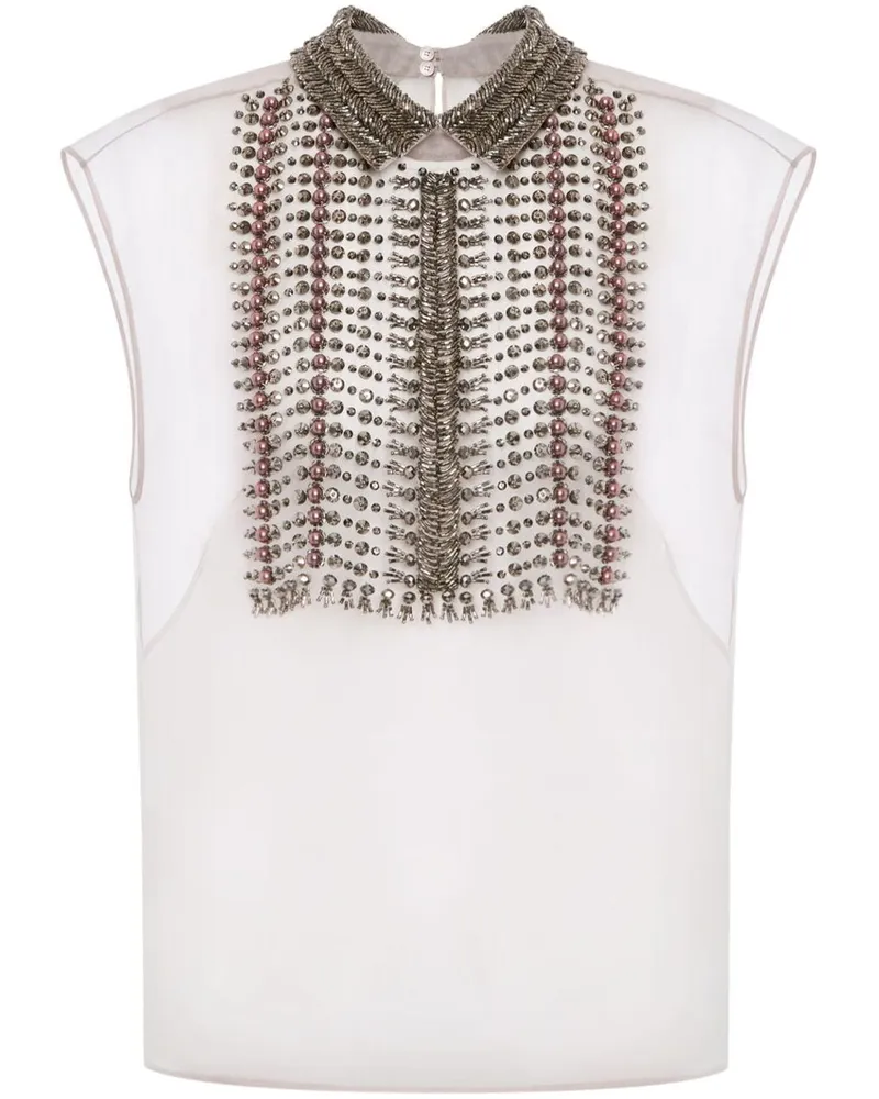 Alberta Ferretti Top mit Pailletten - Grau Grau