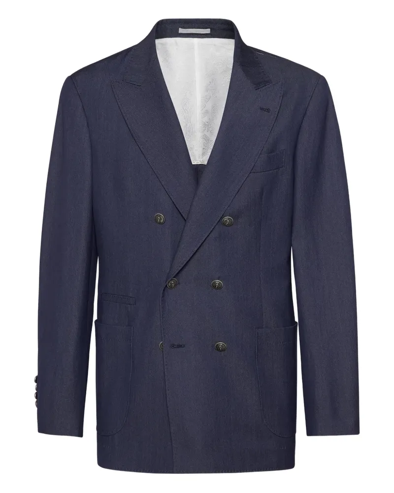 Brunello Cucinelli Sakko im Deconstructed-Look - Blau Blau