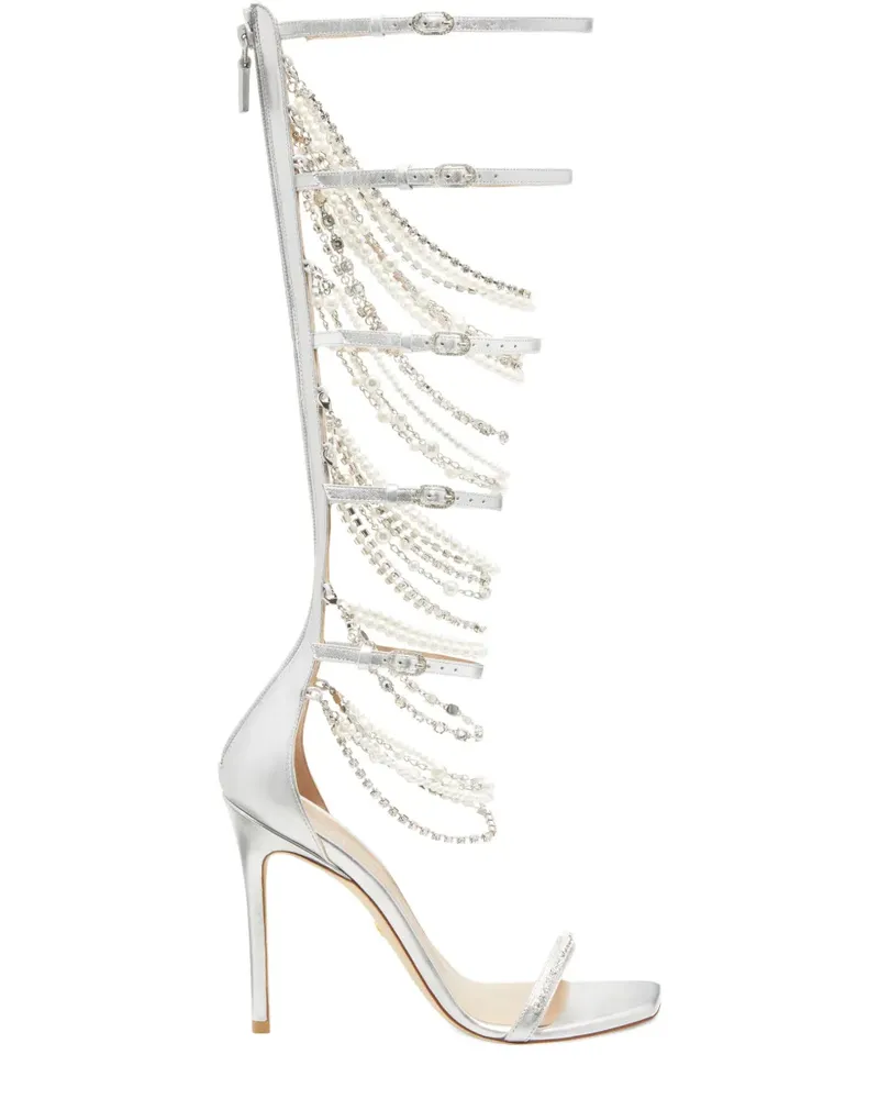 Stuart Weitzman 110mm Nudist Pearldrop Gladiator sandals - Silber Silber