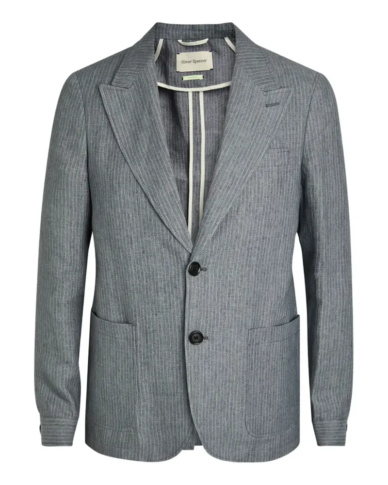 Oliver Spencer Finsbury pinstripe-pattern peak-lapel jacket - Grau Grau