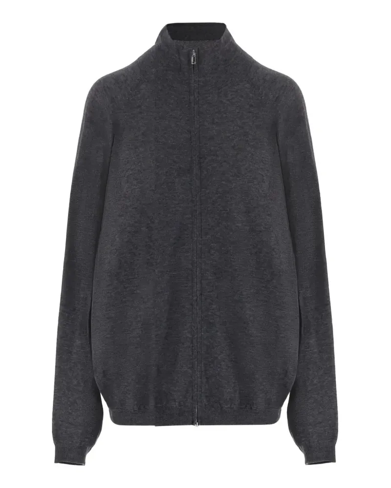 FRANKIE Shop Gerippte Jacke mit Stehkragen - Grau Grau