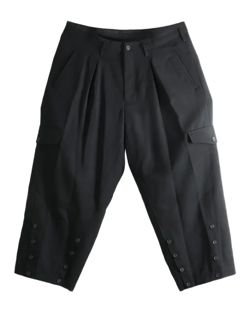 Yohji Yamamoto Hose mit Knöpfen - Schwarz Schwarz