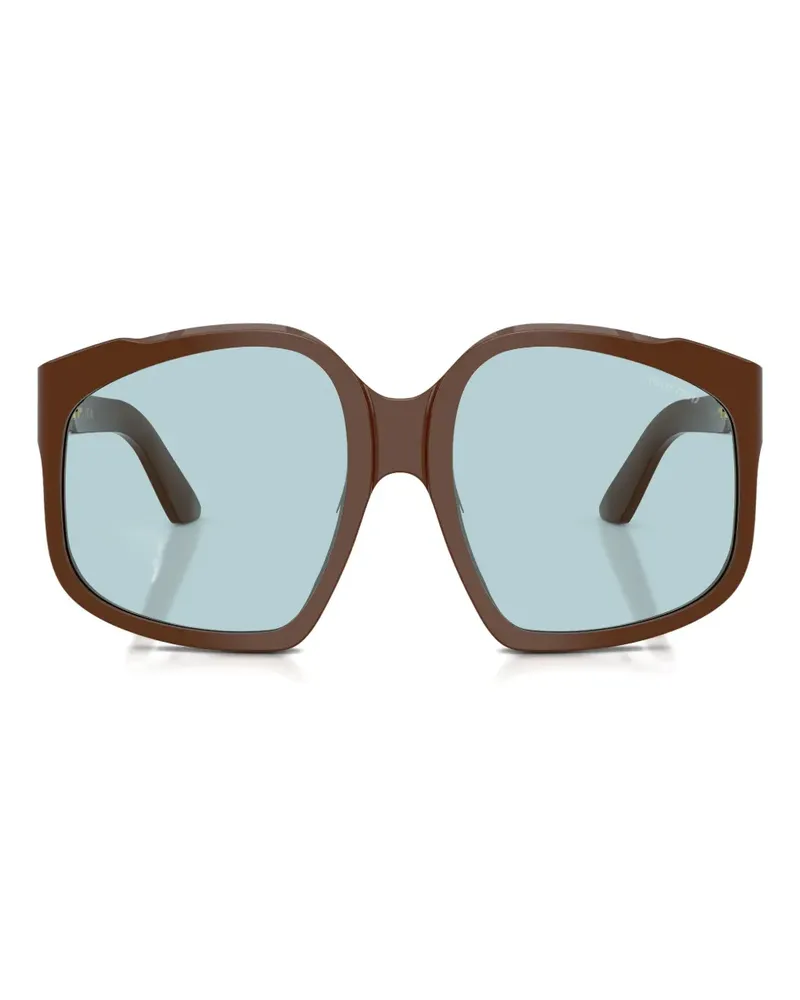 Miu Miu MUA07S Sonnenbrille mit geometrischen Gestell - Braun Braun