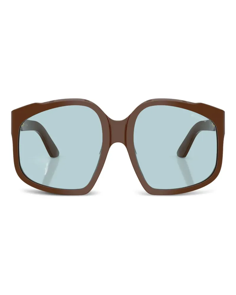 Miu Miu MUA07S Sonnenbrille mit geometrischen Gestell - Braun Braun