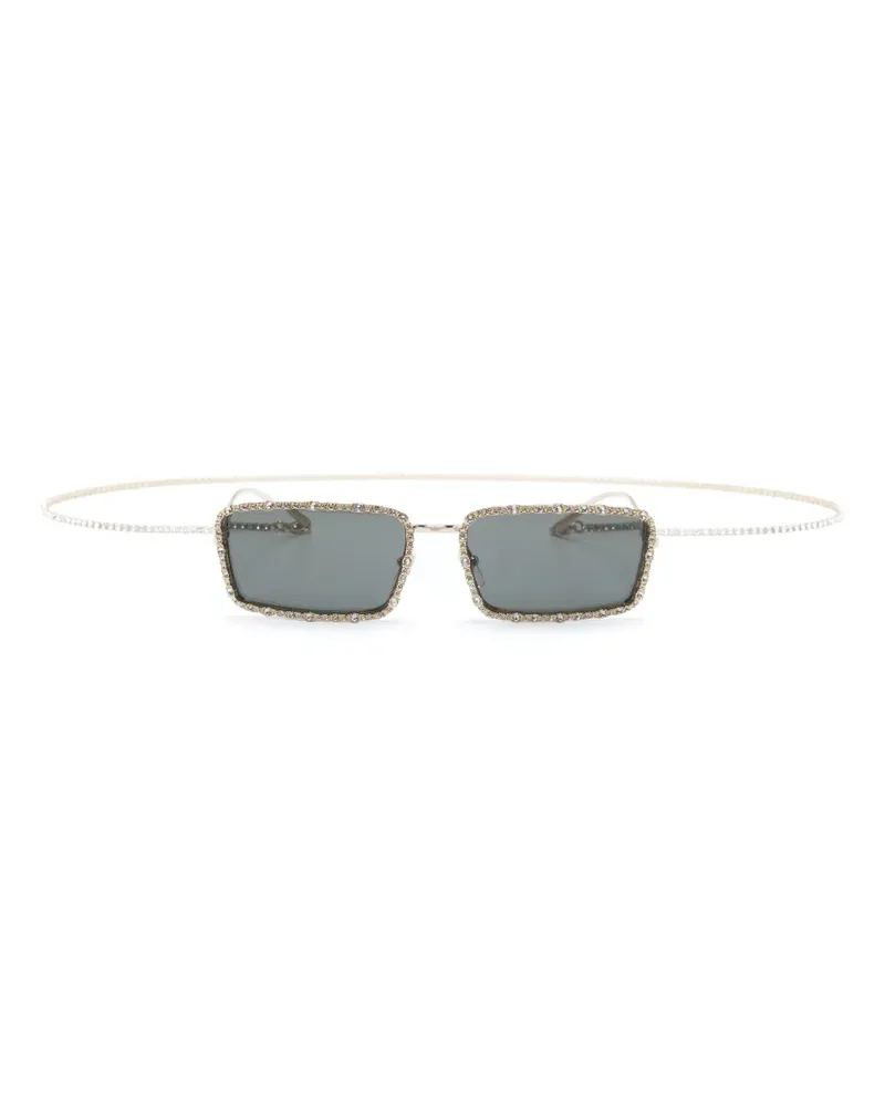 Gucci Sonnenbrille mit eckigem Gestell - Gold Gold