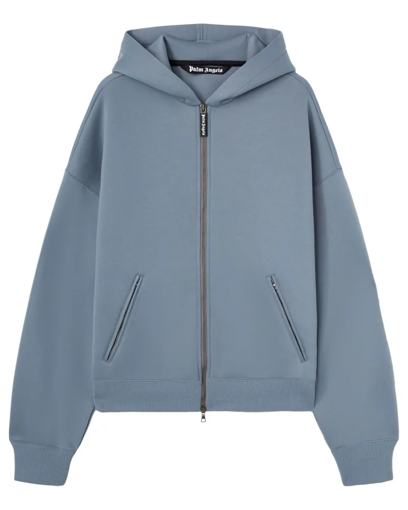 Palm Angels Hoodie mit gebogenem Logo - Grau Grau