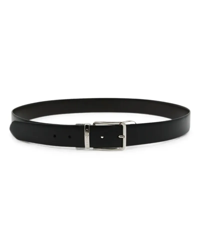 Canali Gürtel mit Logo-Gravur - Schwarz Schwarz