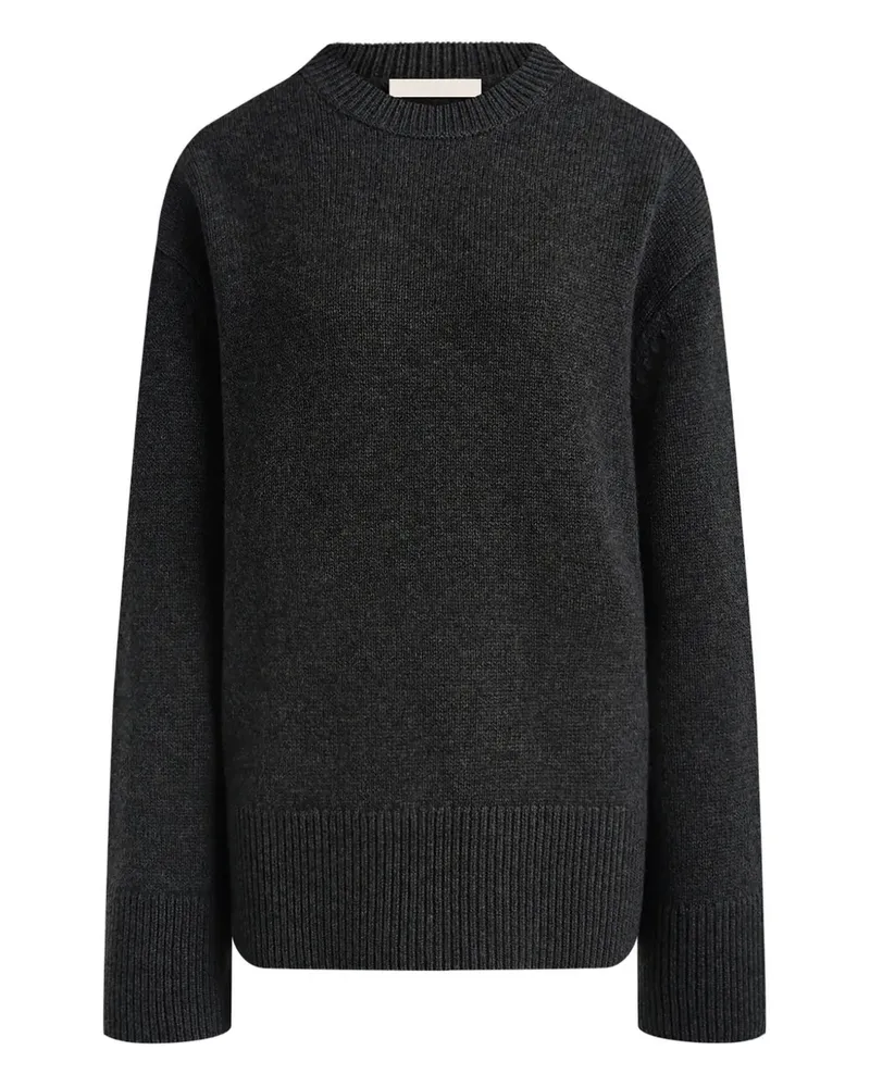 12 STOREEZ Gerippter Luna Pullover - Grau Grau