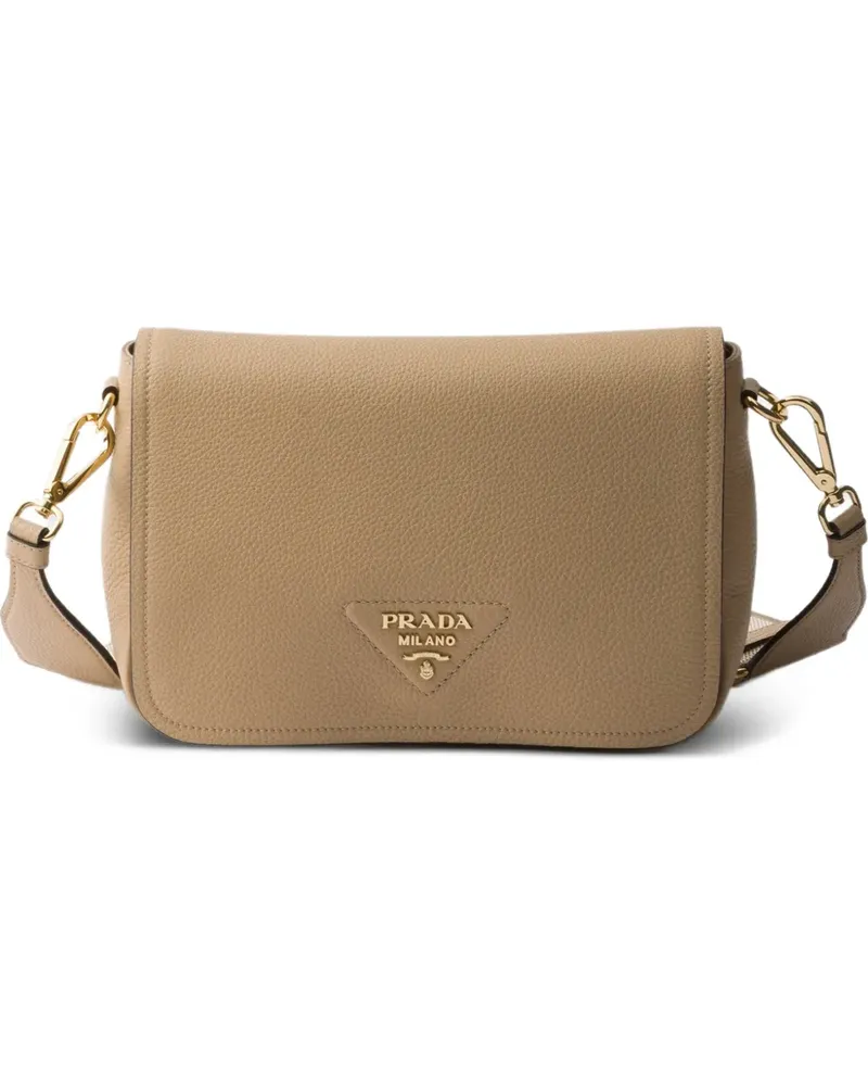 Prada Schultertasche mit Logo-Schild - Nude Nude