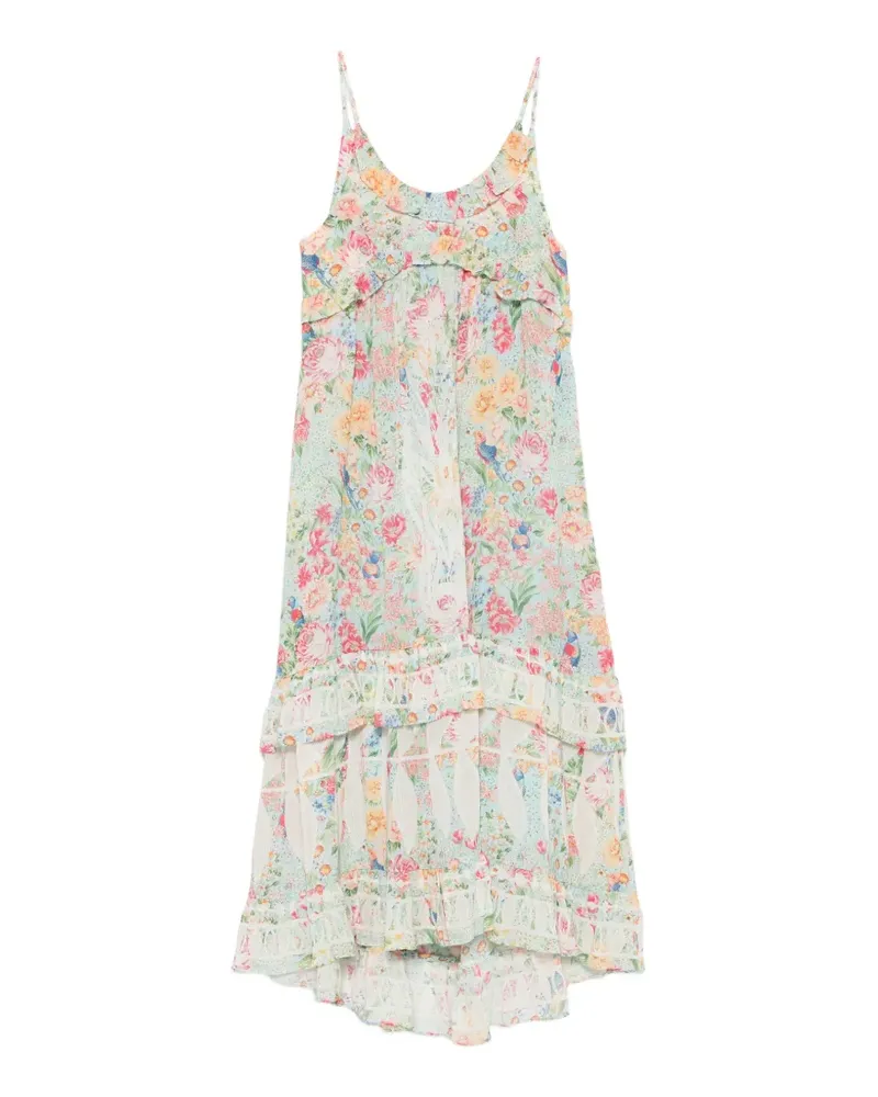 FARM Rio Gerüschtes Kleid mit Blumenprint - Grün Grün