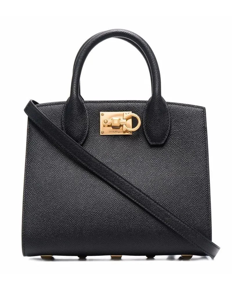 Ferragamo Kleine Studio Box-Bag - Schwarz Schwarz