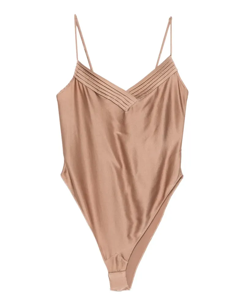 forte_forte V-neck bodysuit - Nude Nude