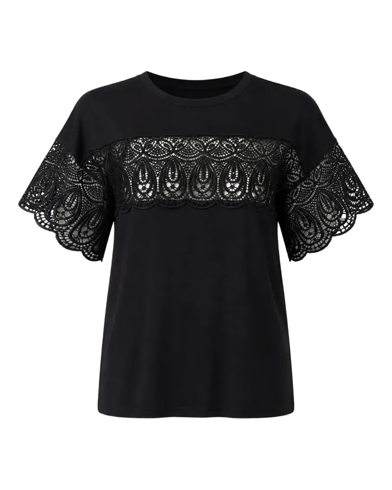 Kaos T-Shirt mit Einsätzen - Schwarz Schwarz