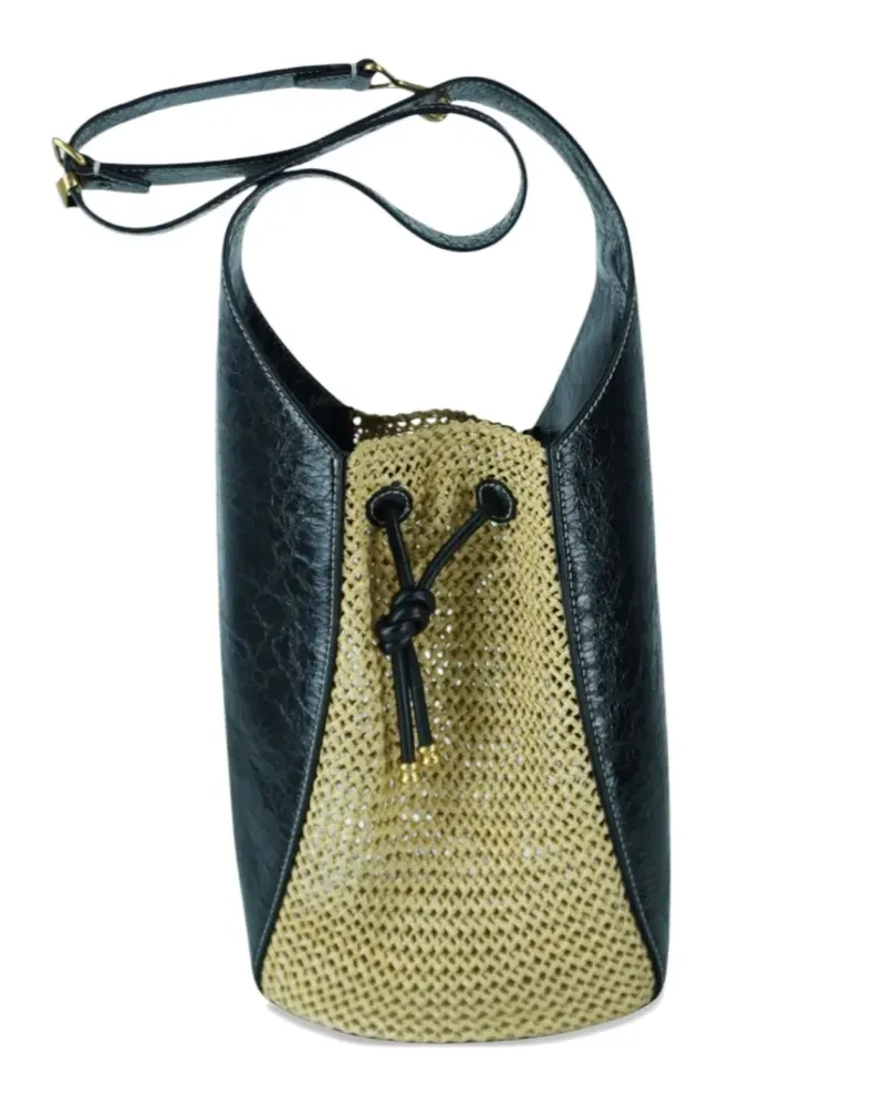Tory Burch raffia bucket bag - Schwarz Schwarz