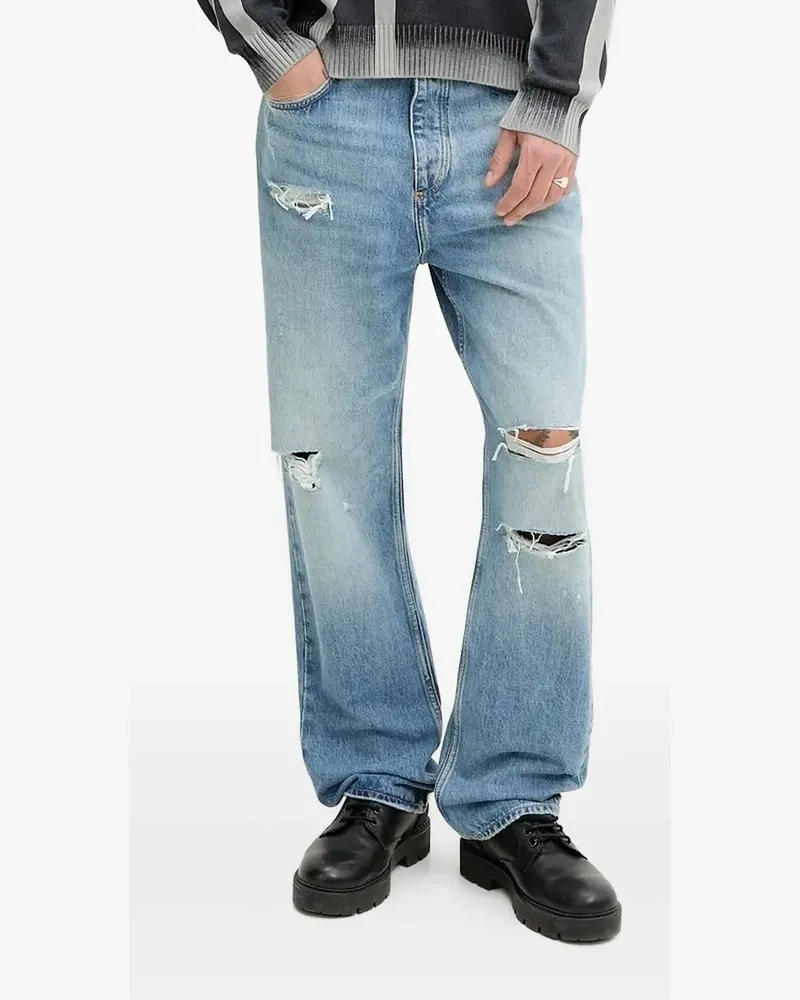 HUGO BOSS Gerade Jeans im Distressed-Look - Blau Blau