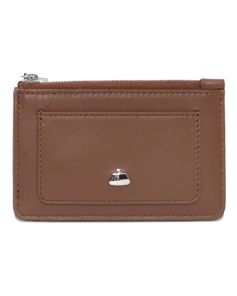 Max Mara TRAFOI leather cardholder - Braun Braun
